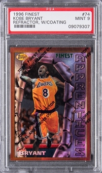 1996-97 Topps Finest Refractor (With Coating) #74 Kobe Bryant Rookie Card - PSA MINT 9